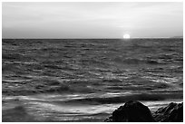 Sunset. Point Reyes National Seashore, California, USA ( black and white)