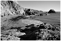McClures Beach, afternoon. Point Reyes National Seashore, California, USA ( black and white)
