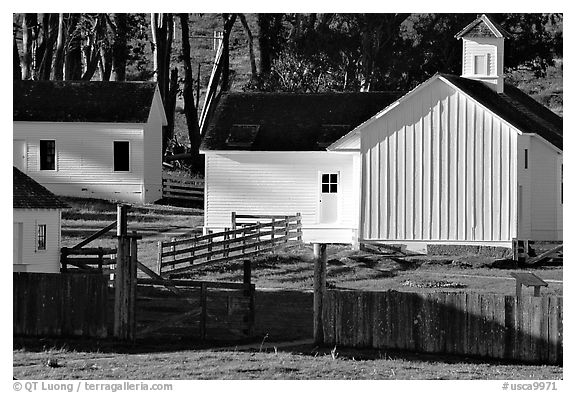 Historic Farmhouse. Point Reyes National Seashore, California, USA (black and white)