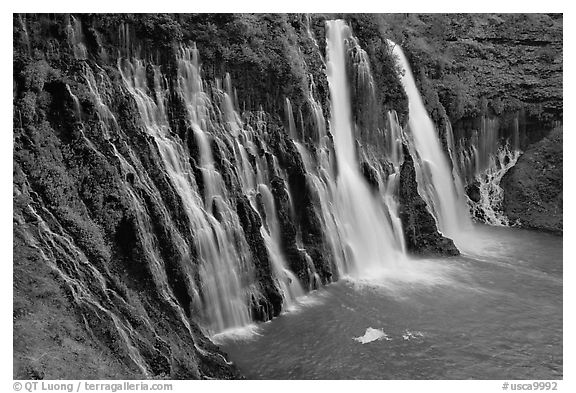 Burney Falls, McArthur-Burney Falls Memorial State Park. California, USA (black and white)