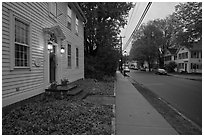 Main street at dusk, Essex. Connecticut, USA ( black and white)
