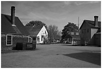 Maritime village. Mystic, Connecticut, USA (black and white)