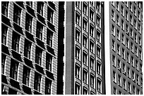 Architectural detail of facades. Chicago, Illinois, USA ( black and white)