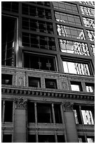 Reflections in a building facade. Chicago, Illinois, USA ( black and white)