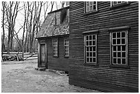 Hartwell Tavern in winter, Minute Man National Historical Park. Massachussets, USA ( black and white)