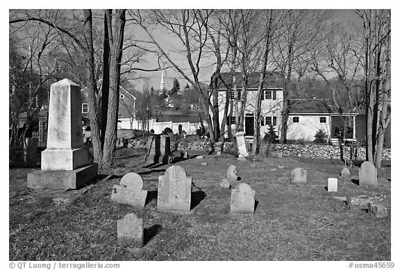 Cemetery, Sandwich. Cape Cod, Massachussets, USA (black and white)