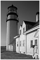 Highland Light, early morning, Cape Cod National Seashore. Cape Cod, Massachussets, USA ( black and white)
