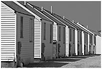 Row of cottages, Truro. Cape Cod, Massachussets, USA ( black and white)