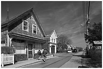 Residential Street, Provincetown. Cape Cod, Massachussets, USA ( black and white)