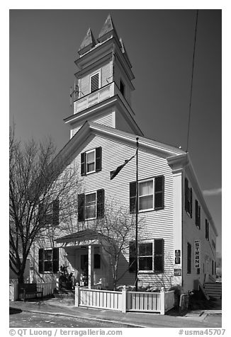 Former schoolhouse, Provincetown. Cape Cod, Massachussets, USA (black and white)