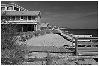 Beach houses, Provincetown. Cape Cod, Massachussets, USA ( black and white)