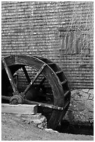 Waterwheel, Dexter Grist Mill, Sandwich. Cape Cod, Massachussets, USA ( black and white)