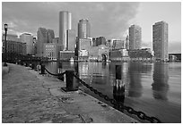 Harbor skyline. Boston, Massachussets, USA ( black and white)