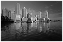 Rowes Wharf Skyline. Boston, Massachussets, USA ( black and white)