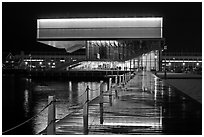 Museum of Contemporary Art (MOCA) at night. Boston, Massachussets, USA ( black and white)