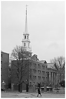Spire on rainy day, Harvard University Campus, Cambridge. Boston, Massachussets, USA ( black and white)