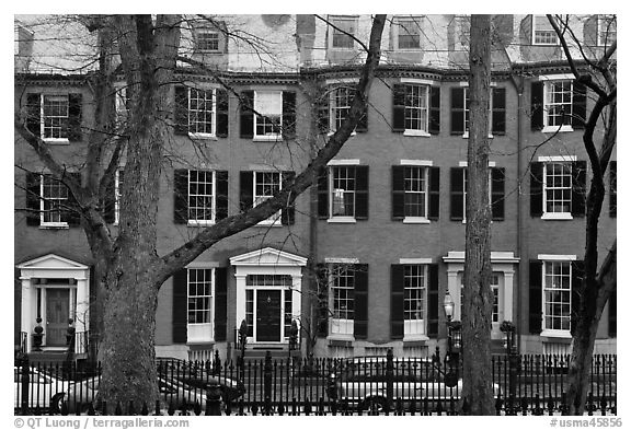Louisburg Square, Beacon Hill. Boston, Massachussets, USA (black and white)