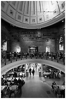 Inside historic Quincy Market. Boston, Massachussets, USA ( black and white)