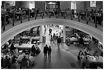 People dining, Quincy Market. Boston, Massachussets, USA ( black and white)