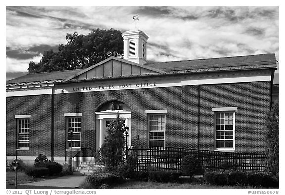 Post Office, Lexington. Massachussets, USA (black and white)