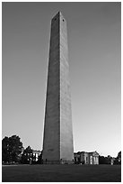 Bunker Hill Monument, sunrise, Charlestown. Boston, Massachussets, USA ( black and white)