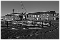 Charleston Navy Yard. Boston, Massachussets, USA (black and white)