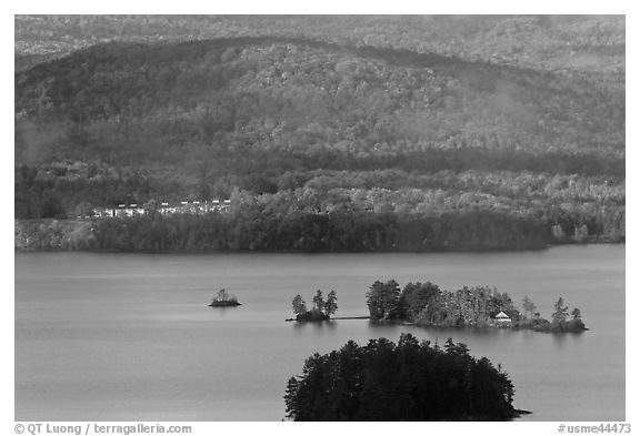 Islets, Moosehead Lake. Maine, USA (black and white)