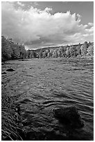 Penobscot River in autumn, late afternoon. Maine, USA (black and white)