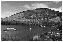 South Turner Mountain above Sandy Stream Pond in autumn. Baxter State Park, Maine, USA (black and white)