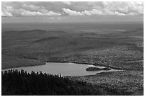 Katahdin Lake in the distance. Baxter State Park, Maine, USA ( black and white)