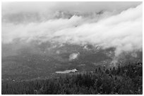 Clearing storm from above. Baxter State Park, Maine, USA (black and white)