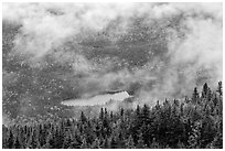 Clouds lifting above fall landscape. Baxter State Park, Maine, USA ( black and white)