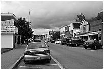 Street and stores, Millinocket. Maine, USA ( black and white)