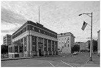 West market square historic district. Bangor, Maine, USA (black and white)