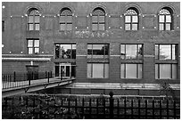 Maine University Art Museum facade. Bangor, Maine, USA (black and white)