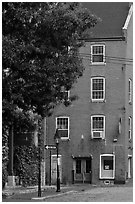 Brick building. Portland, Maine, USA (black and white)