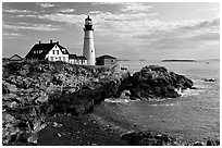 Portland Head Light Station. Portland, Maine, USA (black and white)