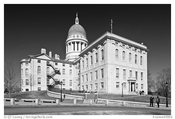Maine State Capitol. Augusta, Maine, USA (black and white)