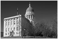 State Capitol of Maine. Augusta, Maine, USA (black and white)