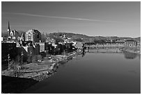 Kennebec River. Augusta, Maine, USA (black and white)