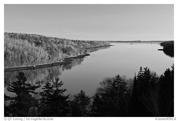 Penobscot River. Maine, USA (black and white)