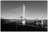 Penobscot Narrows Bridge and Observatory. Maine, USA (black and white)