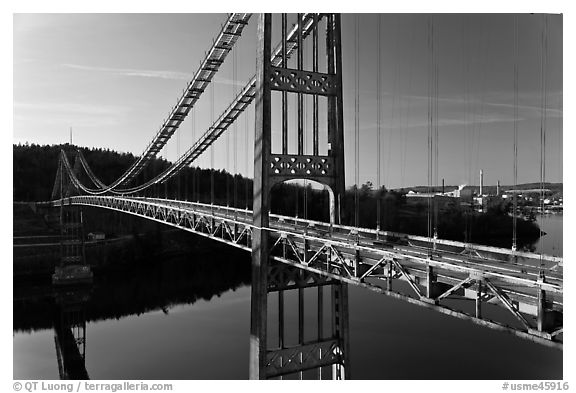 Waldo-Hancock Bridge. Maine, USA (black and white)