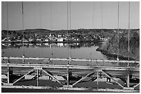 Waldo-Hancock Bridge and Buckport. Maine, USA ( black and white)