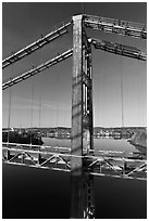 Historic Waldo-Hancock Bridge. Maine, USA (black and white)