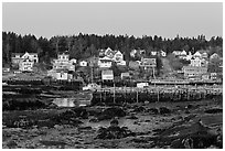 Harbor at low tide, dawn. Stonington, Maine, USA ( black and white)