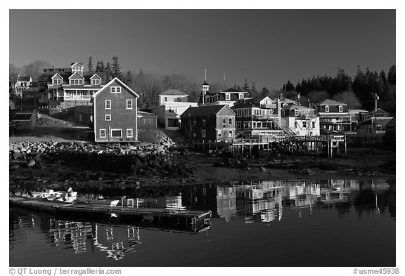 Waterfront in early morning. Stonington, Maine, USA