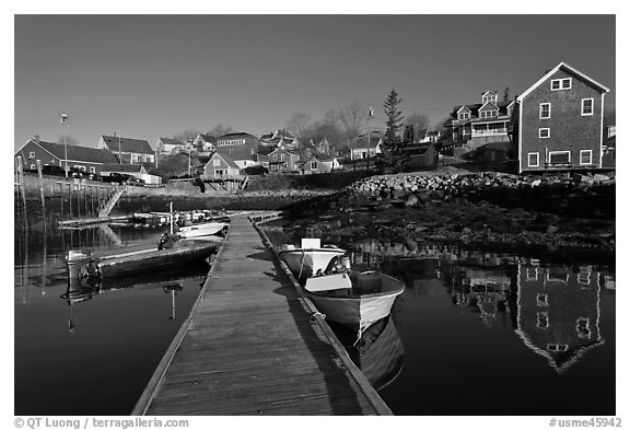 Calm harbor, early morning. Stonington, Maine, USA
