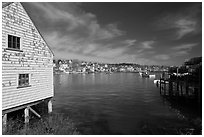 Lobstering village. Stonington, Maine, USA ( black and white)