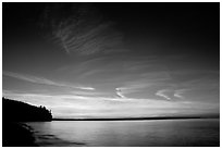 Sunset over Lake Superior,  Pictured Rocks National Lakeshore. Upper Michigan Peninsula, USA (black and white)